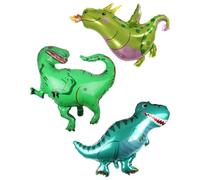 MOPZIJA 3 Pieces Dinosaur Balloon, Dinosaur Decoration, Foil Balloon Dino Triceratops Cute Dinosaur Balloon Decoration Birthday Children's Birthday Girl Boy Gift Children's Room Decoration - Reusable