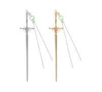 MOPZIJA Set of 2 bookmarks sword, marque-pages en forme d'épée - En métal - vintage, accessory multifonctionnel pour amateurs de lecture, Cadeau ideal pour Femmes et Hommes, Couleurs Argent et Or