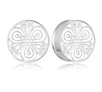 MOQIKAKA 2PCS Silver Stainless Steel Plugs Tunels Gauges for Stretched Ears, Butterfly Ear Gauges Plugs Tunnels 12mm/1/2 Body Piercing Jewelry for Women Men