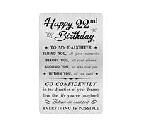 MOQIYXL 22nd Birthday Card for Daughter, 22 Year Old Gifts for Daughter Engraved Wallet Card
