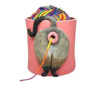 Moqqeu Cat Yarn Bowl Artwork Yarn Holder Dispenser with Hole, Yarn Crochet Knitting Basket C