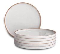 Mora 10.5-inch Porcelain Dinner Plate Set of 6 - Microwave/Oven/Dishwasher Safe, Scratch Resistant, Vanilla White