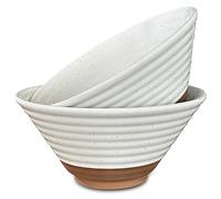 Mora Ceramic Ramen Bowl Set of 2, 45oz - Great for Pho, Miso Udon Soup, Instant Noodles, Serving, Thai or Asian Food - Microwave Safe Large Japanese Noodle Bowls, Modern Kitchen - Vanilla White