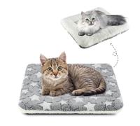 MORA PETS Cat Bed for Indoor Cats Washable Flat Kitten Bed Blanket Soft Warm Pet Pad for 18 inch Cage Small Dog Bed Mat Mattress Puppy Crate Pillow Reversible Extra Small 45x37cm Grey
