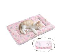 MORA PETS Cat Beds for Indoor Cats Washable Kitten Bed Crate Mat Reversible & Fluffy Small Pet Blanket 2-in-1 Pad & Nest Warm Sleeping Mattress - XS 46x38cm，Pink