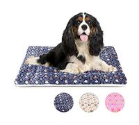 MORA PETS Dog Bed Mat Small Washable Dog Crate Mattress for 30 inch Cage Soft Flat Pet Cushion Bedding Puppy Pillow Blanket for Cats Puppy Dogs Reversible 74x54cm Blue