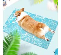 Mora Pets Dog Cooling Mat Durable Pet Cool Mat, Non Toxic Gel Self Cooling Pad for Dogs Cats, Pet Ice Bed Blanket Keep Dog Cool in Summer - Large 90 x 50cm, blue