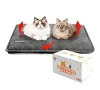 MORA PETS Heated Pad for Cats Puppies, Thicker Self Heating Cat Bed, Cozy Thermal Pet Blanket with Washable Cover, Heated Cat Beds for Indoor Outdoor, Kitten Warming Pad with Anti-Slip Base 61x46cm