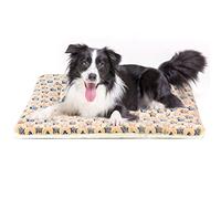 MORA PETS Large Dog Crate Bed 36 Inch Reversible Pet Mat for Dogs | Soft Fleece Dogs Mat with Star Pattern, Washable Flat Puppies Cushion for Medium Dogs, Crates and Indoor Use, Brown 89x59cm