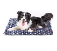 MORA PETS Large Dog Crate Bed 36 Inch Reversible Pet Mat for Dogs | Soft Fleece Dogs Mat with Star Pattern, Washable Flat Puppies Cushion for Medium Dogs, Crates and Indoor Use, Blue 89x59cm