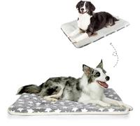 MORA PETS Large Dog Crate Bed 36 Inch Reversible Pet Mat for Dogs | Soft Fleece Dogs Mat with Star Pattern, Washable Flat Puppies Cushion for Medium Dogs, Crates and Indoor Use, Grey 89x59cm