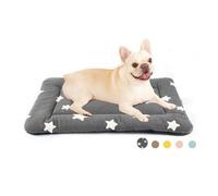 MORA PETS Medium Dog Bed Mattress 76 x 48cm Washable Dog Crate Bed Mat Soft Pet Bedding for 30 inch Cage Flat Puppy Bed Cushion with Anti-Slip Bottom Grey