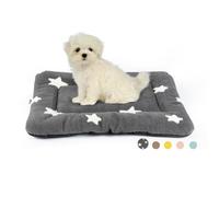 MORA PETS Medium Dog Crate Bed Mattress 60x45cm, Washable Dog Bed Mat Soft Pet Bedding for 24 Inch Cage, Plush Puppy Pad Cushion with Anti-Slip Bottom & Cute Star Pattern Grey