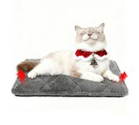 MORA PETS Plush Self Heating Cat Bed Thicker Heated Pet Mat Ultra-Soft Fleece Pet Heating Pad Self Warming Cat Pad for Kittens Indoor Outdoor, Washable Cover, Anti-Slip Base, 61x46cm