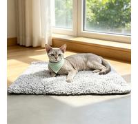 MORA PETS Self Warming Cat Mat Ultra-Soft Heating Pad for Indoor Cats Kittens & Small Dogs, No Electricity Thermal Blanket Pet Heated Bed with Removable Washable Cover & Non-Slip Base, Size S