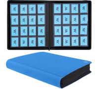 MORABTO Toploader Binder, Holds 640 Top Loaders,16 Pocket Top Loader Binders for 3" x 4" Rigid Cards,Toploader Card Binder for Hard Plastic TopLoader (Sky Blue, Large)