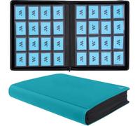 MORABTO Toploader Binder, Holds 640 Top Loaders,16 Pocket Top Loader Binders for 3" x 4" Rigid Cards,Toploader Card Binder for Hard Plastic Top Loader -Turquoise