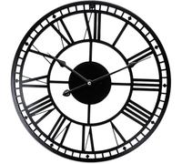 Morada Nest Large Wall Clocks for Living Room Metal Wall Clock Silent Non-Ticking Roman Numerals Wall Clock for Indoor & Outdoor Vintage Clock for Bedroom (60 CM (24"))