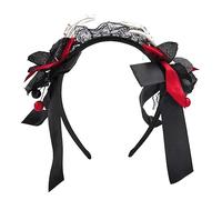 Morain Carnivals Party Woman Ghosty Hand Shape Hairband Bowknot Decor Headbands Cosplay Witch Hair Hoop For Adult Teens Day Of The Dead Headpiece Day Of The Dead Skull Crown Headpiece Decorations