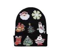Morain Christmas Knit Hat For Holiday Event SantaClause Hat For Adult Children Festival Warm Skull Knit