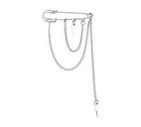 Morain Cool Awl Brooch Double Layer Tassels Chain Lapel Pin Buckle Exquisite Metal Trendy Unisex Badges Men Suit