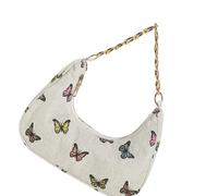 Morain Cotton Shoulder Bag With Print Spacious Compartments Comfortable Underarm Carry Casual Outfit Companion Casual Floral Underarm Bag