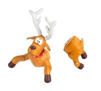 Morain Festives Animated Santa Reindeer Kicking Decoration With Realistic Crashing Window Scenes For Holiday Homes Decors Funny Christmas Window Decors