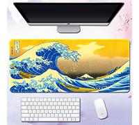 Morain Gaming Mouse Mat Art Print Painting Hokusai The Great Wave Big Rectangle Non-Slip Rubber Mousepad Mouse Pad, 1000 * 500 * 3mm, Style 17
