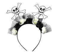 Morain Halloween Skull Headband Day Of The Dead Flower Headband Skull Rose Flower Crown Headpiece Skeleton Wreath Day Of The Dead Crown Headpiece