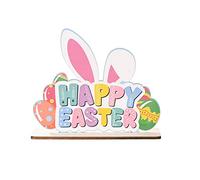 Morain Happy Easter Tabletop Decoration Wooden Table Centerpieces Signs With Eggs Easter Tabletop Decorations