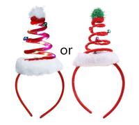 Morain Led Christmas Hat Headband Christmas Hair Hoop Led Headband Headwear Glowing Santa Hat Headwear