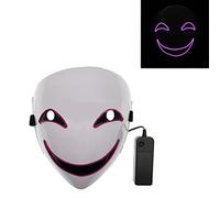 Morain LED Flashing Black-Bullet Kagetane Hiruko PVC Full Face Halloween Cosplay Party Costume Props Halloween For Adults Scary And