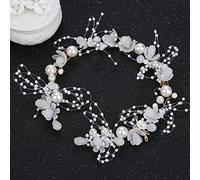 Morain Princess Head Hoop Girls Birthday Party Delicate Flower+Pearls Hair Jewelry Gorgeous Flower Girl Headdress Prom Dress Up Elegant Headdress