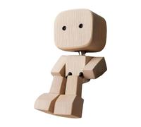Morain Shaking Wooden Man Figurine Car Decoration Small Ornaments Leg-swinging Robot Figurine Wood Good Creative Gifts Leg-shaking Wooden
