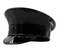 Morain Shimmering Captain Hat For Adult PatentLeather Cap For Bachelorette Party Music Festival Carnivals Costume Hat Navy Cap Adult