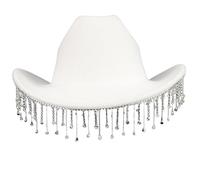 Morain Sparkling Crystal Cowboy Hat Tassels Crystal Wild For Bachelorette Party Cowboy Hat Disco For Actor Actress Disco Party Hats Adults