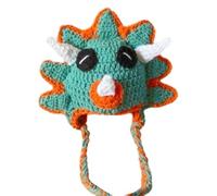 Morain Unique Crocheted Hat Funny Dinosaur Crocheted Hat Handmade For Children Picture Props Cap Halloween Party Halloween