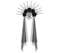 Morain Victorian Punk Flower Queen Headband Black Rose Crowns Hairband For Cosplay And Halloween Accessories Crownpiece Cosplay Costume HairHoop