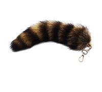 Morain ZAYIUKI Keyring Pendant,Cute Fox-Racoon Tail Keychain Fur Pendant Key-Chain Bags Charm Keys-Holder Couple Keyrings for Backpack Car Decoration