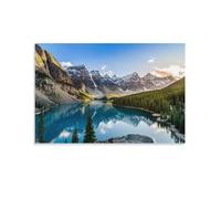 Moraine Lake At Sunset In Canadian Rockies Stock Poster Decorative Painting Canvas Wall Posters And Art Picture Print Modern Family Bedroom Decor Posters 08x12inch(20x30cm)