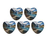 Moraine Lake Canoes Car Air Freshener Hanging Incense Chips 5 Pack Automotive Scented Hanging Sheets for Car Home Auto Interior Decor Love Form,black-style