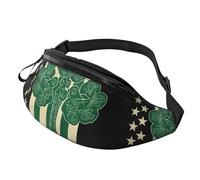 Moraine Lake Canoes Fanny Pack for Women Men Fashion Waist Pack Adjustable Belt Bag for Workout Running Travelling Casual Waist Bag, Irish American Flag, One Size