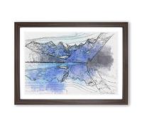 Moraine Lake in Banff Canada in Abstract Framed Print | A2 Walnut Framed Wall Art | Ready to Hang | Abstract Landscape Picture | Living Room Bedroom Lounge Office