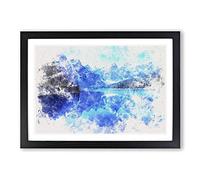 Moraine Lake in Banff Canada Watercolour Framed Print | A2 Black Framed Wall Art | Ready to Hang | Modern Landscape Picture | Living Room Bedroom Lounge Office