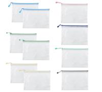 MORAINJAY 10 Pcs A4 Plastic Zip Wallets, Mesh Zipper Document Bags, Waterproof Filing Folders for School, Office, Home, Travel Storage