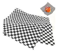 MORAINJAY 100 Checkered Greaseproof Wax Paper for Food, Wrapping Sheets, Waterproof Basket Liners, Oil & Baking Paper (30x30cm)