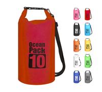 MORAINJAY 10L Red Dry Bags, Waterproof Bag with Long Adjustable Shoulder Strap,Large/Small Capacity 2L 5L 10L 15L 20L 30L Dry Sack for Outdoor Camping,Rafting,Swimming,Boating,Surfing