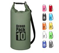 MORAINJAY 10L Sage Green Dry Bags, Waterproof Bag with Long Adjustable Shoulder Strap,Large/Small Capacity 2L 5L 10L 15L 20L 30L Dry Sack for Outdoor Camping,Rafting,Swimming,Boating,Surfing