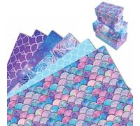 MORAINJAY 12 Sheets Mermaid Wrapping Paper, Mermaids Gift Wrap, Girls Birthday Gift Wrap, for Kids Birthday Under the Sea Themed Party Favor Supplies Decorations 68cm x 50cm