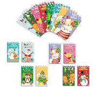 MORAINJAY 16 Pack Christmas Mini Notebook, Small Pocket Spiral Notepad, Gifts Notebook, 8 Designs, Party Bag Fillers, Classroom Rewards, Party Favour, 10 x 6 cm